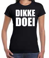 Dikke doei t-shirt kleding zwart voor dames
