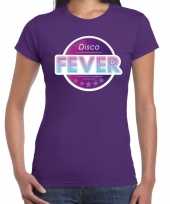 Feest-shirt disco fever seventies t-shirt paars voor dames