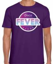 Feest-shirt disco fever seventies t-shirt paars voor heren