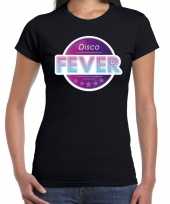 Feest-shirt disco fever seventies t-shirt zwart voor dames