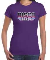 Feest-shirt disco seventies party t-shirt paars voor dames 10180703