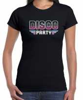 Feest-shirt disco seventies party t-shirt paars voor dames