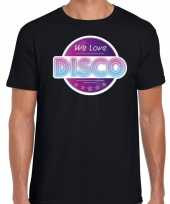 Feest-shirt we love disco seventies t-shirt zwart voor heren