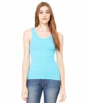 Felblauw dames rib singlet voor dames