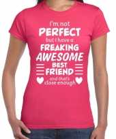 Freaking awesome best friend beste vriend cadeau t-shirt roze voor dames