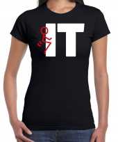 Fuck it t-shirt kleding zwart voor dames