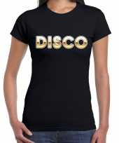 Fun disco t-shirt zwart voor dames