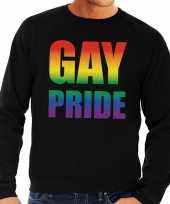 Gay pride regenboog sweater zwart heren