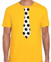 Geel fan shirt kleding voetbal stropdas ek wk voor heren
