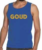 Goud fun tanktop mouwloos shirt blauw voor heren