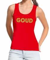 Goud fun tanktop mouwloos shirt rood voor dames