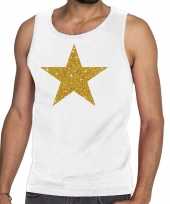 Gouden ster fun tanktop mouwloos shirt wit voor heren