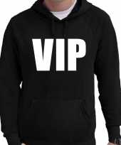 Hooded sweater zwart met vip bedrukking voor heren