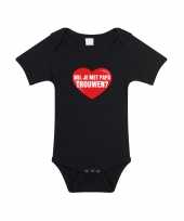 Huwelijksaanzoek romper wil je met papa trouwen zwart voor babys