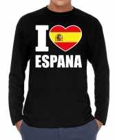 I love espana supporter shirt long sleeves zwart voor heren
