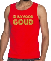 Ik ga voor goud fun tanktop mouwloos shirt rood voor heren