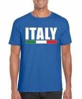 Italiaanse supporter t-shirt blauw voor heren