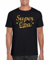 Kadoshirt super opa goud glitter zwart voor heren
