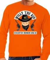 Koningsdag fun sweatshirt willy the kid oranje heren