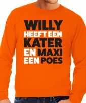 Koningsdag fun trui willy kater maxi poes oranje heren
