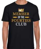 Member of the fourties club t-shirt 40 jaar verjaardag shirt zwart voor heren