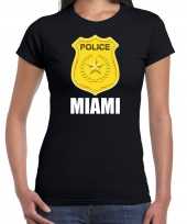 Miami politie police embleem t-shirt zwart voor dames
