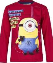 Minions shirt lange mouw rood voor jongens