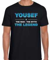 Naam yousef the man the myth the legend shirt zwart cadeau shirt