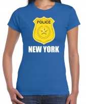 New york politie police embleem t-shirt blauw voor dames
