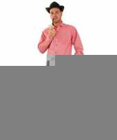 Oktoberfest rood met wit geblokt overhemd heren