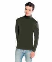 Olijf groen colshirt voor heren