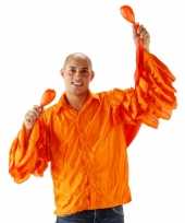 Oranje heren blouse met rouches