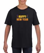 Oud en nieuw shirt happy new year zwart jongens en meisjes