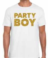 Party boy fun t-shirt wit voor heren
