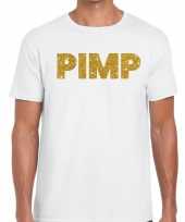 Pimp fun t-shirt wit voor heren