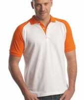 Poloshirts 2 kleuren wit oranje
