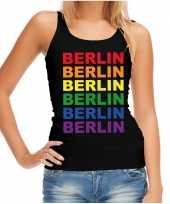 Regenboog berlin gay pride evenement tanktop voor dames zwart