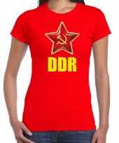 Rode ddr duitsland communistische verkleed shirt voor dames