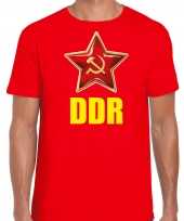 Rode ddr duitsland communistische verkleed shirt voor heren
