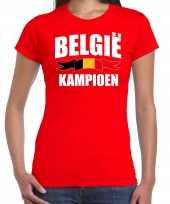Rood fan shirt kleding belgie kampioen ek wk voor dames