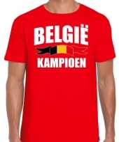 Rood fan shirt kleding belgie kampioen ek wk voor heren