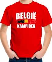 Rood fan shirt kleding belgie kampioen ek wk voor kinderen