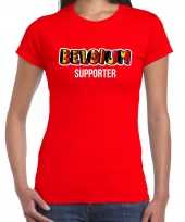 Rood fan shirt kleding belgium supporter ek wk voor dames