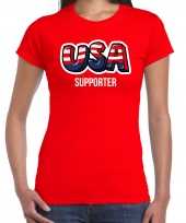Rood fan shirt kleding usa supporter ek wk voor dames