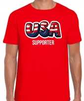 Rood fan shirt kleding usa supporter ek wk voor heren