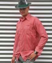 Rood geruit tiroler overhemd voor heren