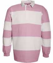 Rugbyshirts in het roze met wit