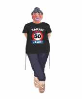 Sarah pop compleet met stopbord 50 jaar t-shirt en masker