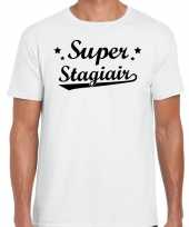Super stagiair fun t-shirt wit voor heren bedankt cadeau voor een stagiair