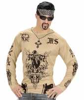 Tattooshirt gangster verkleedkleding voor heren